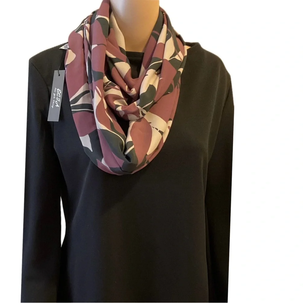 Mulberry Print Circle Infinity Scarf NWT